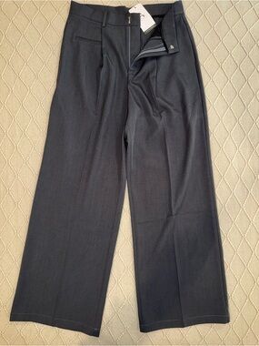 Anewsta Wide-Leg Dark Gray Dress Trousers L